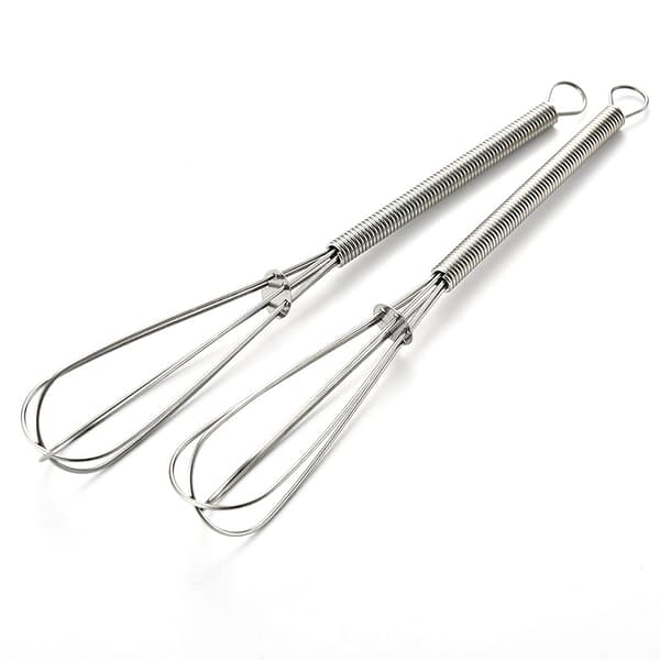 2 Mini Piskeris i Rustfrit Stål – Små Håndpiskeris – 18 cm