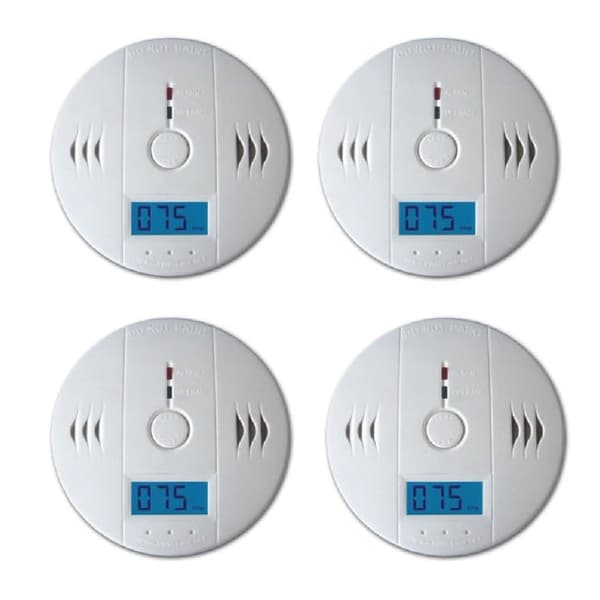 4-pack kolmonoxiddetektor - 85dB larm för maximal hemsäkerhet