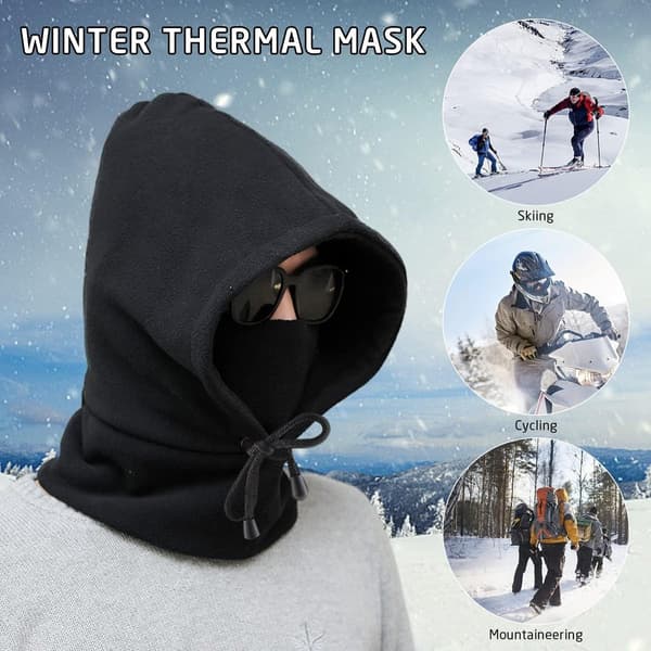 Dailygoods - Multifunktionel Sort Balaclava til Vinter Udendørs Aktiviteter