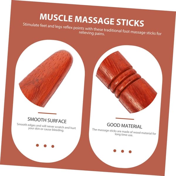Massagestave - Træ Akupressur - Kropsafslapning - Sæt med fire - 13 cm længde - Træfarve