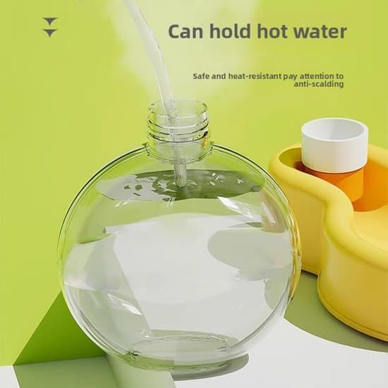 Set med 2 dricksflaskor för husdjur - Vattendispensrar för hundar - Bärbara dricksflaskor - Reseflaskor för husdjur - Hopfällbara - Gul - 350 ml