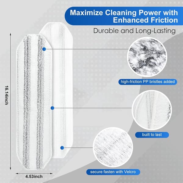 6-delars ersättningsmoppset O Cedar H2prO moppsystem - Vileda H2PrO Flat Mop Refill Kit - mopphuvudbyte - Grå - 6-delars