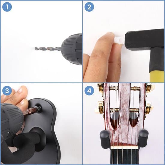 Gitarrväggfäste - 2 delar - Gitarrkrok - Väggfäste för upphängning av gitarr - Väggkrok - Väggmonterad gitarrhållare - 2 delar
