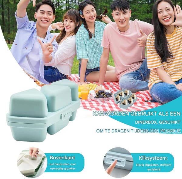 Sushi Maker-Onigiri Maker-Onigiri Form-Triangulär Sushi Form-6-i-ett-Risbollsform-Blå