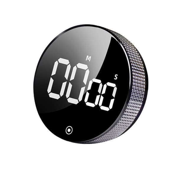 Intelligent timer, LED magnetisk roterende timer, batteriversion, sort