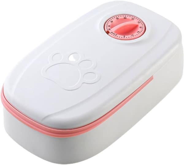 Automatisk katte-/hundefoderautomat - 48-timers timer - Automatisk kattefoderautomat - Elektrisk foderautomat - 1 måltid - Vådt og tørt foder - Pink