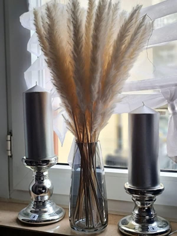 Högkvalitativ stor vas 22 cm - Vacker grå blomvas hög vas