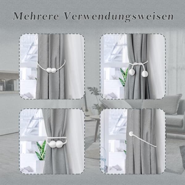 Solidchoice - Magnetiska gardinomtag - 2 delar, vit