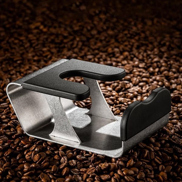 Kaffetamperstation - Holder til kaffetilbehør - Kaffeforberedelse - Rustfrit stål - 15,5 centimeter - Sølv