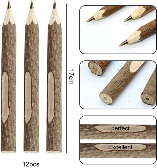 Set med 12 HB träpennor för bröllop, kontorsmaterial och presenter
