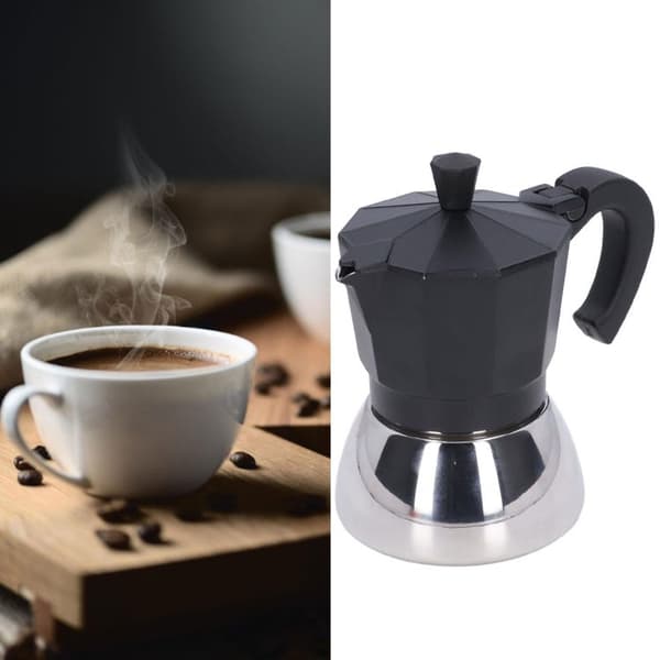 Praktisk og alsidig kaffemaskine i rustfrit stål