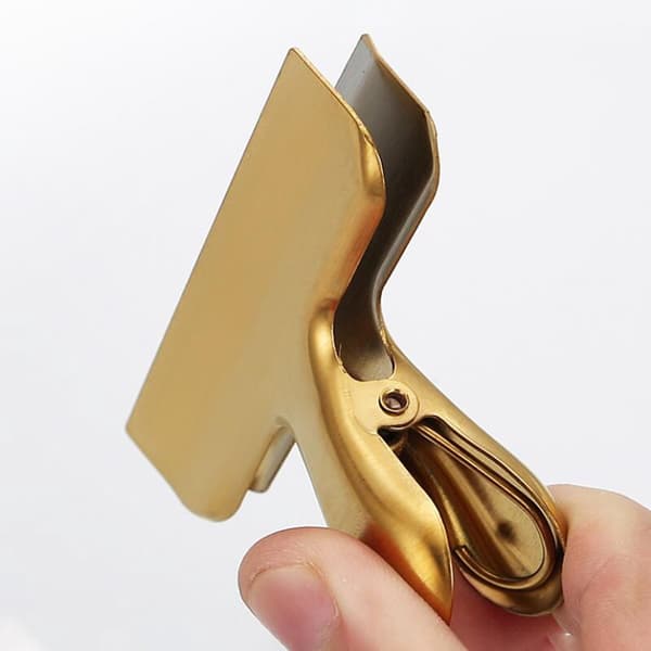 Friskhedsklips - 8 Stykker - Forseglingsklips - Rustfrit Stål - Poseforsegler - Snackklips - Noteholder - Mappe - Guld - 11,8*7 cm - 8 Stykker