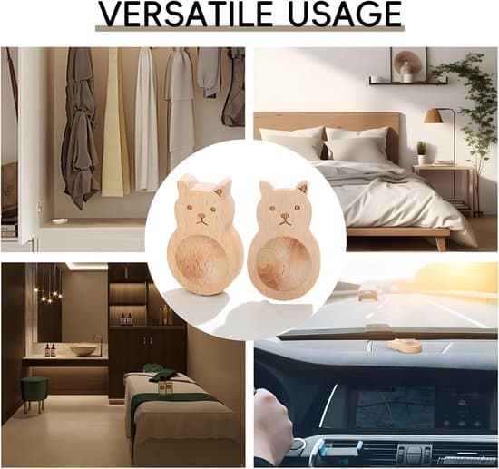 stykker - Trædiffuser - Træ æterisk oliediffuser - Bjørneformet diffuser - Bøgetræs aromaterapi diffuser - Passiv diffuser - hjem