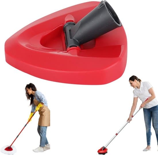 2 stycken moppbas - triangulär skivmopphuvud - mopphuvudbyte - roterande moppbas - enkel urvridning av moppduken - röd - 15,5*16cm