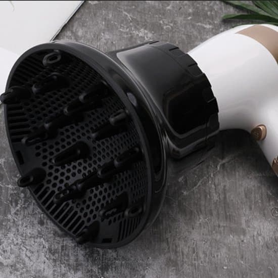 Universal Hårfön Diffuser - Hårfönstillbehör för Lockigt och Vågigt Hår - Professionell Hårfön Diffuser Justerbar - Vit - 3.55 cm