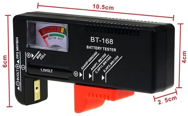 Digital Batteritester - Batterimåler Volt Checker - Tjek Batterier - Universal Testfunktion - 9V 1.5V AA AAA - Sort