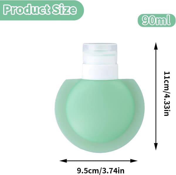 Reseflaskor - 3 små påfyllningsbara reseflaskor - 90 ml påfyllningsbara silikonflaskor - schampo - läckagesäkra tomma flaskor - lotion - 90 ml