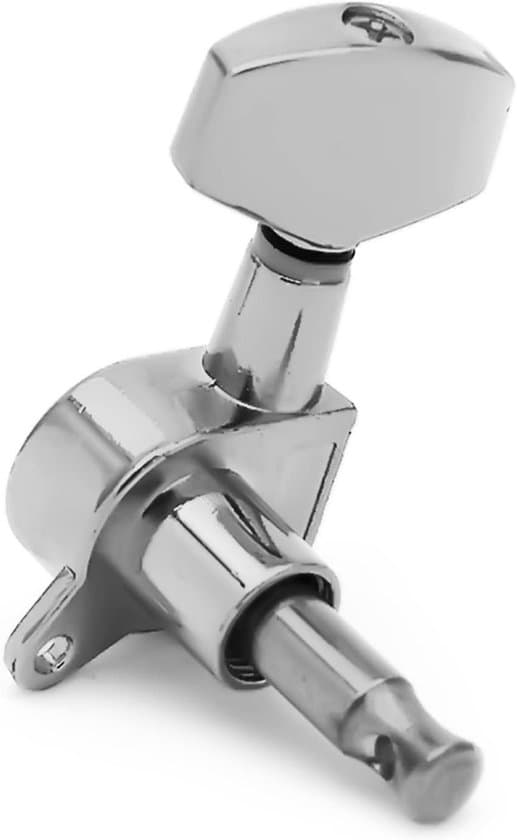 Guitar Tuning Knobs - Guitar Strings Tuning Knobs Tuning Machines - for electric or acoustic guitar (3 left + 3 right) - 6 pieces - Silver
