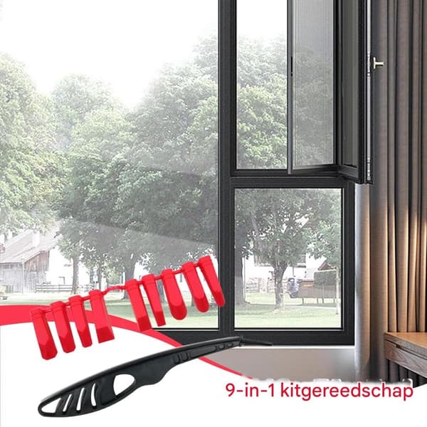Fugemassefjerner - Fugespartel - Efterbehandlingsapplikation - 9-i-1 Multifunktionel - 223 cm Længde - Grå