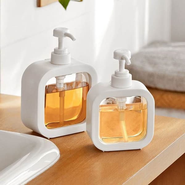 Genopfyldelig sæbedispenser, opvaskemiddeldispenser, 300 ml og 500 ml, 2 stk.