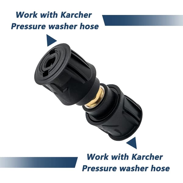 Til højtryksrenser tilbehør: Karcher dobbelt-hoved højtryks quick-connect fitting, slangeforbindelsesadapter 2-pak