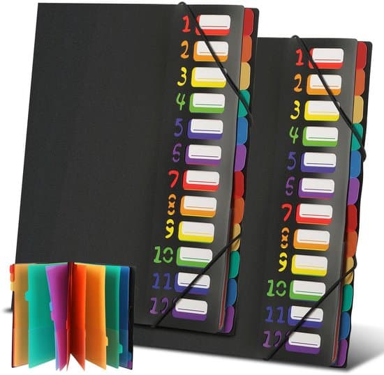 Solidchoice - Sæt med 2 A4 Dokumentmapper - 12-rums Organizer til Kontor og Skole