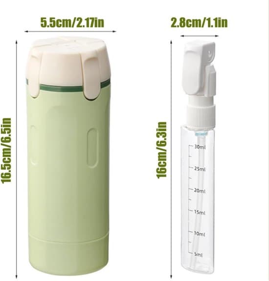4-i-1 reseflaska med dispenser - Dispenserflaskor - reseflaskor - Bärbara dispenserflaskor - schampo och lotion - ABS - Vit