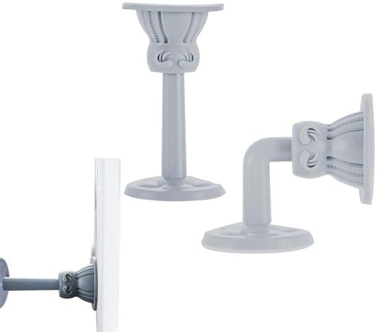 2 stk. - Dørstopper, Lydløs gummidørstopper, Elastisk dørspændebeslag, Selvklæbende dørstopper 7,8/10 cm (grå)
