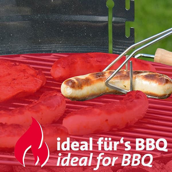 3-delt grill-/stegetang, rustfrit stål, længde: 24 cm, sølv