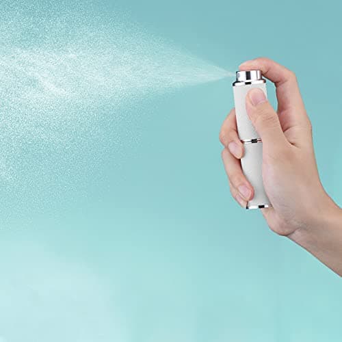 Sæt med 2 parfumeatomizere, 8 ml læderatomizer, mini rejseparfumeatomizere (sort, hvid)