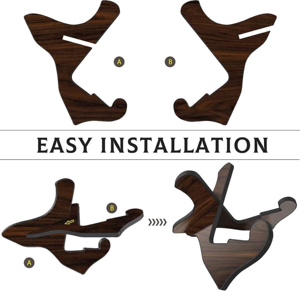 Elgitarrställ - 33*34*23 cm - Gitarrställ i trä - Vertikalt gitarrställ - Displayställ för akustiska och klassiska gitarrer - 33*34*23 cm