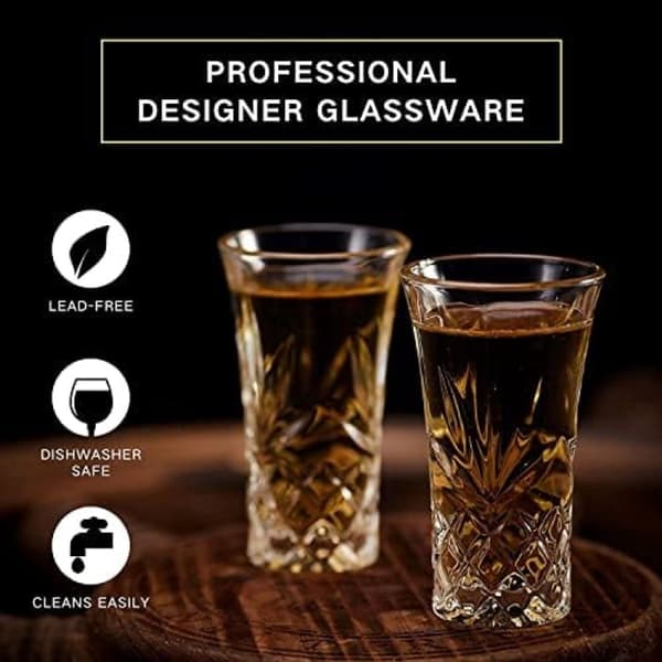 Set med 6 robusta shotglas med tunga baser