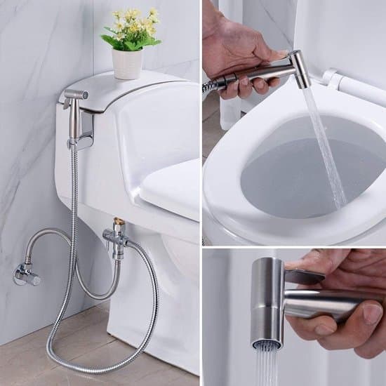Badeværelsestilbehør - Toiletdouche - Håndbruser - Brusehoved - Sølv