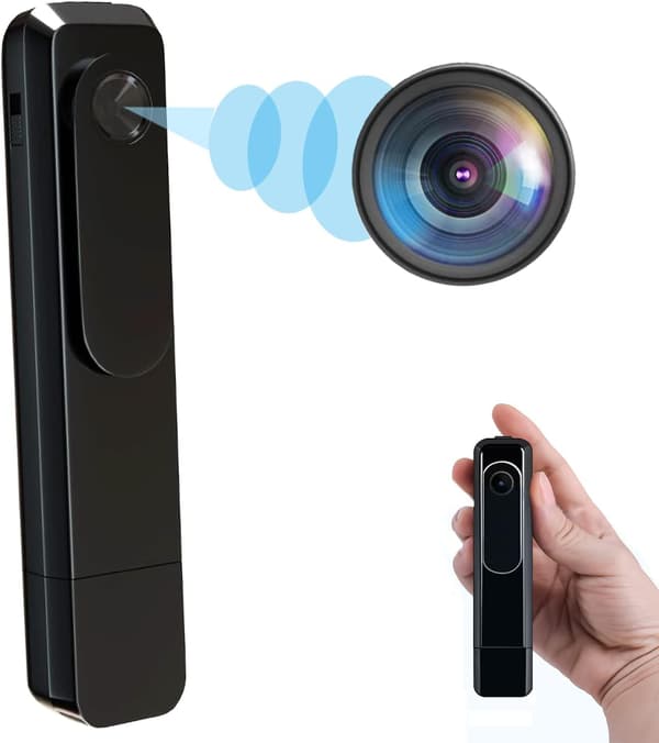 Mini dold 1080P kroppskamera – bärbar – inget WiFi – barnvaktskamera för hem och säkerhet
