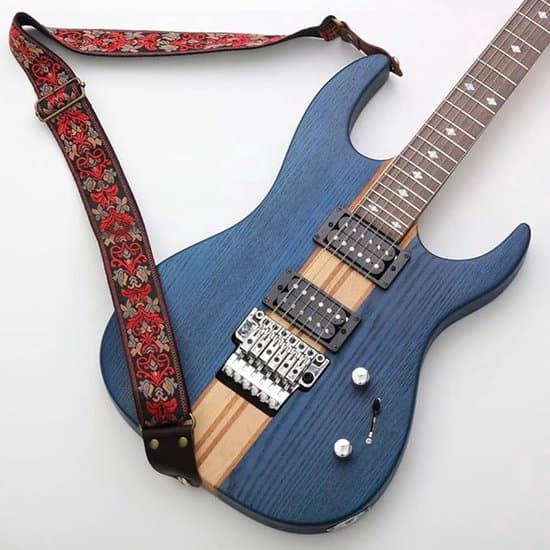 Gitarrrem - Gitarrtillbehör - Justerbar Gitarrrem - Axelrem - Nylon + Läder - 80*5 cm - Svart - Svart - 80*5 cm