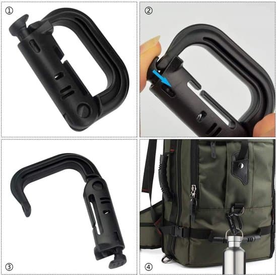 Förpackning med 12 karbinhakar - Molle-tillbehör - D-formad karbinhake - Plastkarbinhake