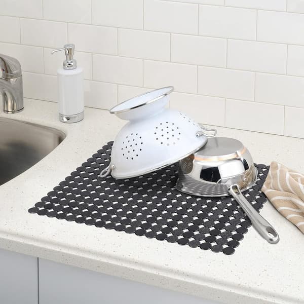 Vaskemåtte - Rektangulær - Sort - 2 Stykker - 30x40cm - Til 35 x 45 cm Håndvask