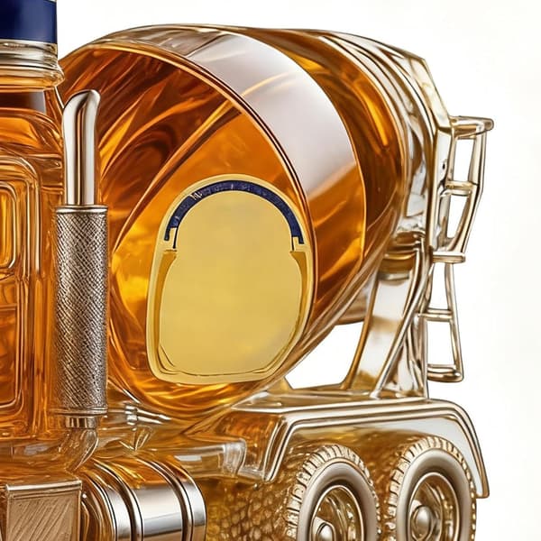 3D whiskykaraff, handblåst glaskonst, spritflaska, bardekoration (blå traktor)