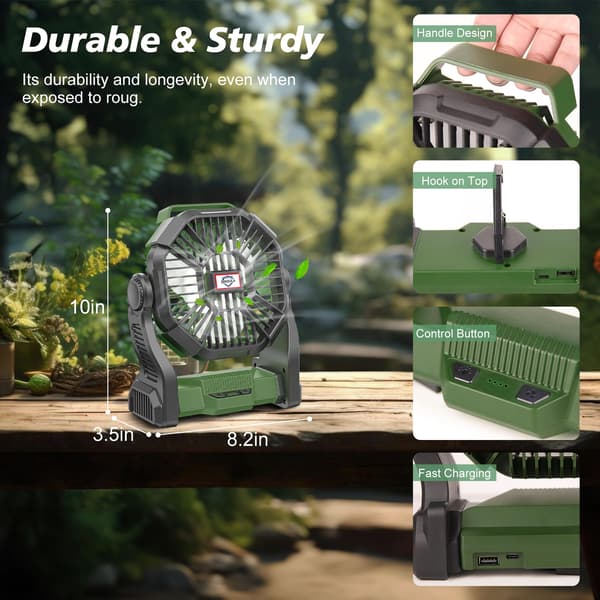 Genopladelig bærbar ventilator