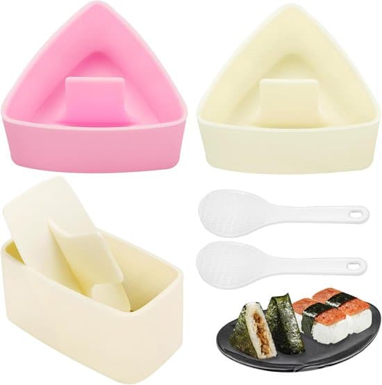 3 delar - Japanska triangulära risformar - Bento onigiri sushiformar - Rispress av livsmedelssäker plast - För sjögräsrullar & DIY-lunchlåda