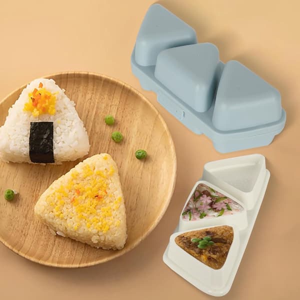 Onigiri Maker-Sushi Maker-Onigiri Form-Triangulär Sushi Form-6-i-ett Risbollsform - Plast -Blå