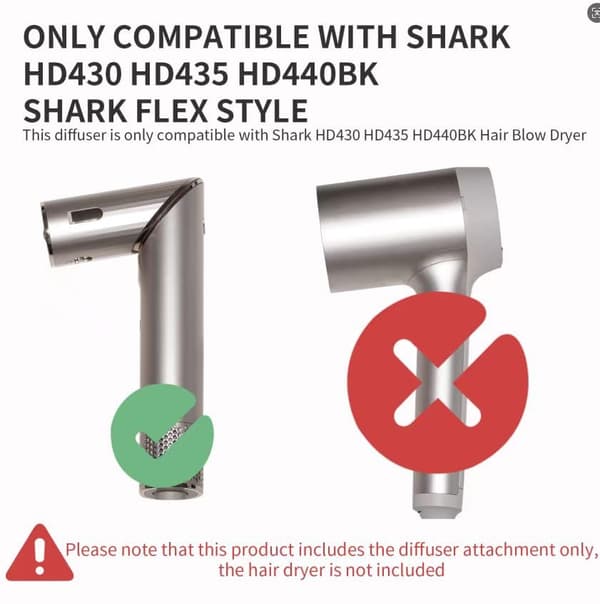 Velegnet til Shark diffuser-tilbehør Flex Style krølledefinerende stylingværktøj til bølget, krøllet og kruset hår