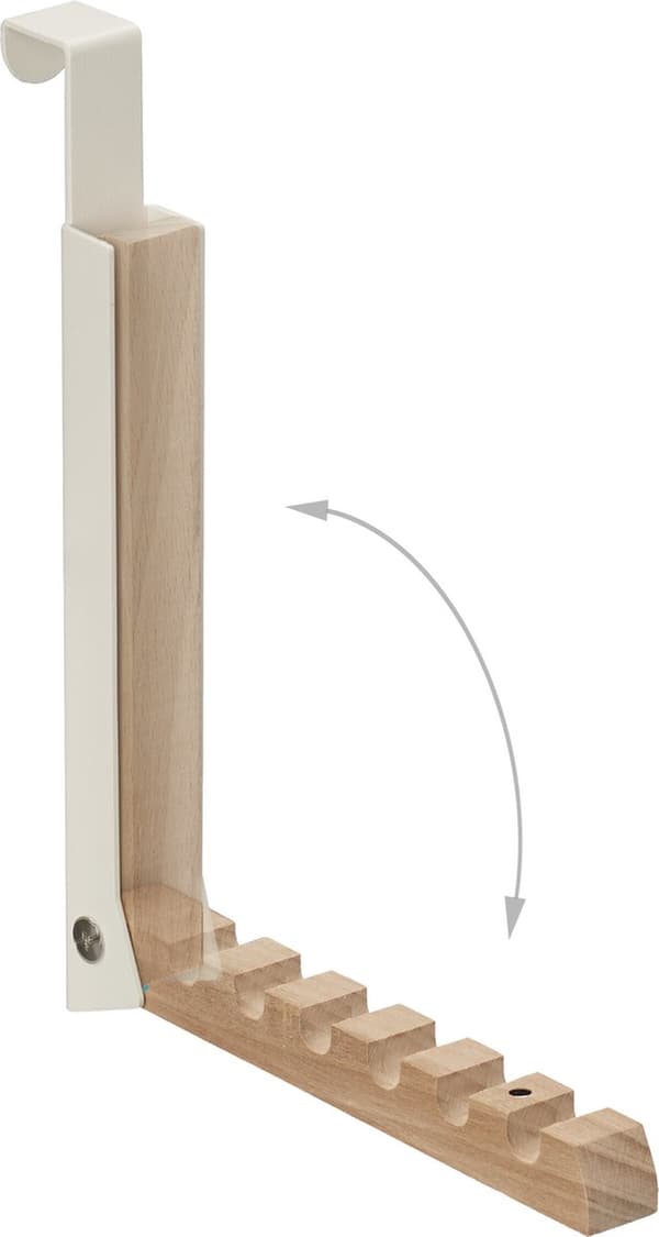 dørkrog sæt med 2 - foldbar - til 6 bøjler - dørtykkelse op til 2 cm - beige