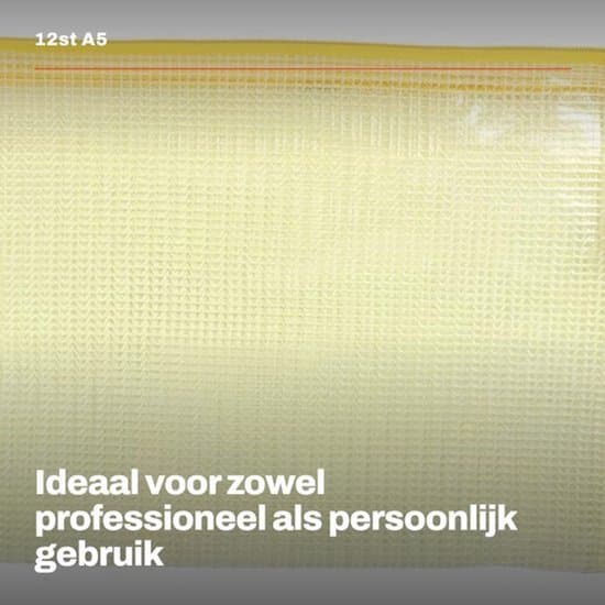 Dokumentmappe med lynlås - 12 plastikrum til organisering