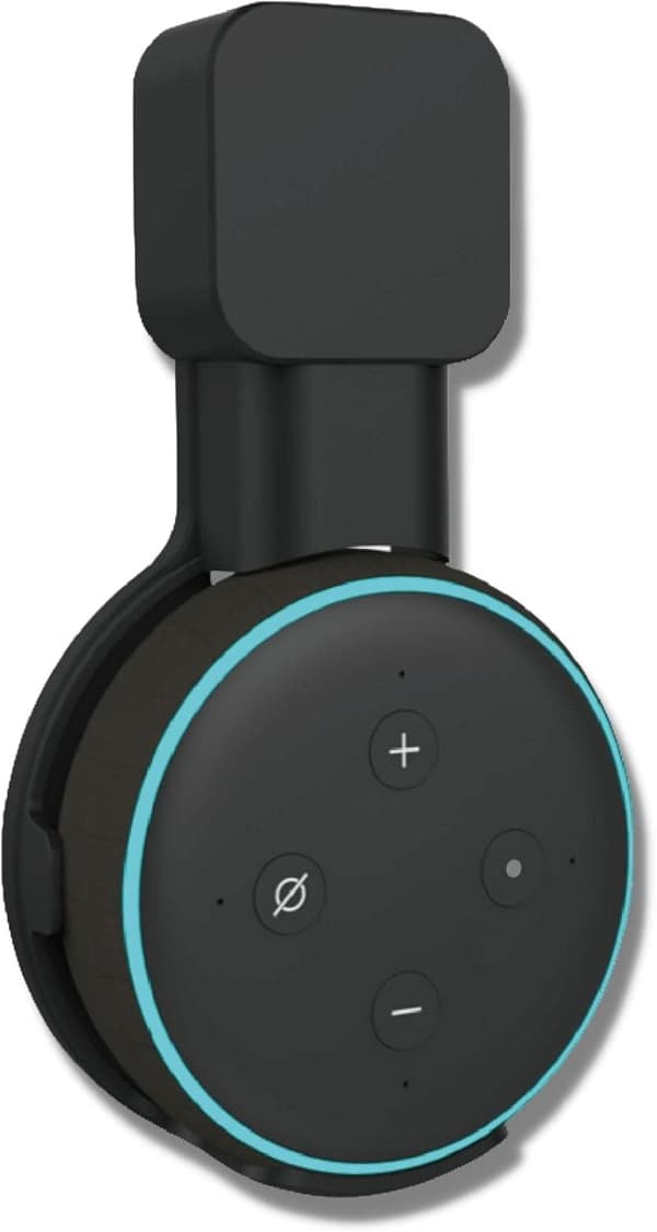 Velegnet til Dot 3 & Google Mini – Pladsbesparende vægbeslag/stander til Dot (3. generation) – Ingen rodede kabler – Velegnet til ethvert rum (Sort)