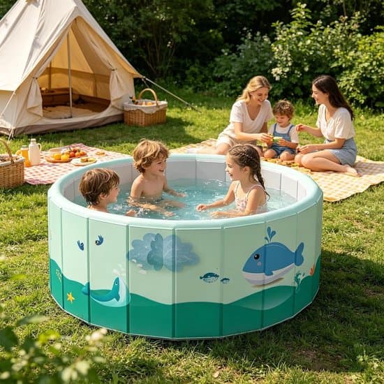 Vikbar Pool - Bärbar Pool - Sommarvattenlek - Ej uppblåsbar - 100 cm - Blå