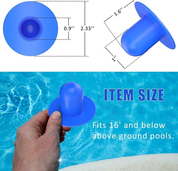 4-pack poolpluggar, väggpluggar för pooler, poolpluggar, poolsilhålsplugg, ersättningsplugg för ovanjordspool