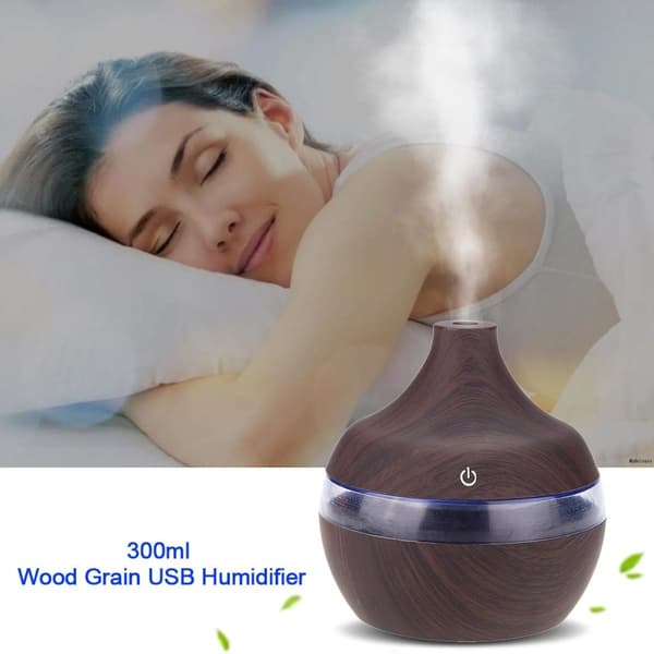 Aroma Cool Mist Diffuser 300ml - Ultraljudsförångare - Eterisk Olja Atomizer - Aromadiffuser - Luftfuktare - Luft - Aromaterapi - Förångare - 300m