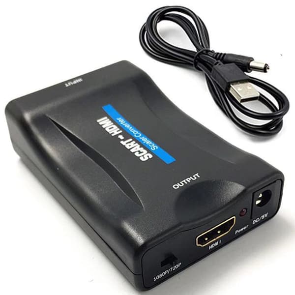 SCART til HDMI-konverter, High Definition Video Converter, Sort