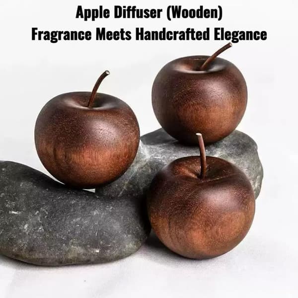 2-pak trææbleformede diffusere - Små - Passive oliediffusere - Aromaterapi - Rund model med træårer - 2-pak